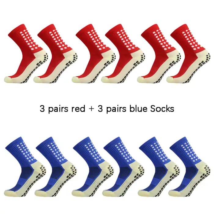 6 paires de chaussettes de sport classiques antidérapantes avec points adhésifs, chaussettes de football
