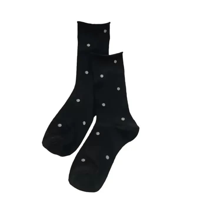 Chaussettes pour femmes avec motif classique à pois, respirantes, style Harajuku, amusantes, tendance, style coréen, pour l'automne