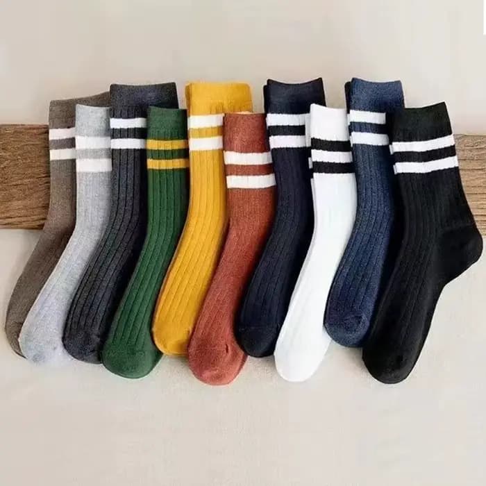 5 paires de chaussettes rayées décontractées et respirantes pour hommes