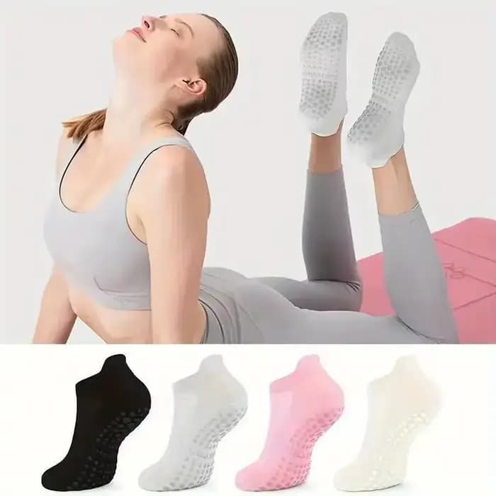 4 paires de chaussettes Pilates antidérapantes pour femmes