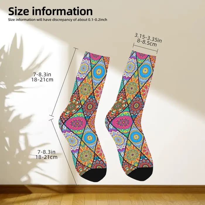 Chaussettes bohèmes colorées pour femmes et hommes