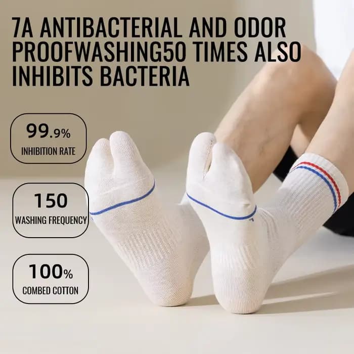 MiiOW japonais Tabi chaussettes bout fendu chaussette hommes 100% pur coton chaussette longue cinq doigts deux orteils chaussette Ninja Geta Anti odeur chaussette Sport