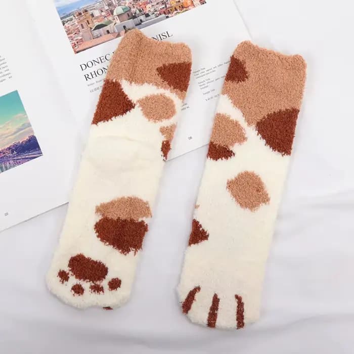Kawaii dessin animé chaussettes pour femmes mignon 3d chien chat patte motif femme chaud drôle