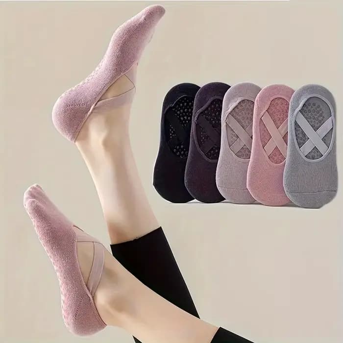 Chaussettes de yoga antidérapantes 1/2/3/4/5 pour femmes