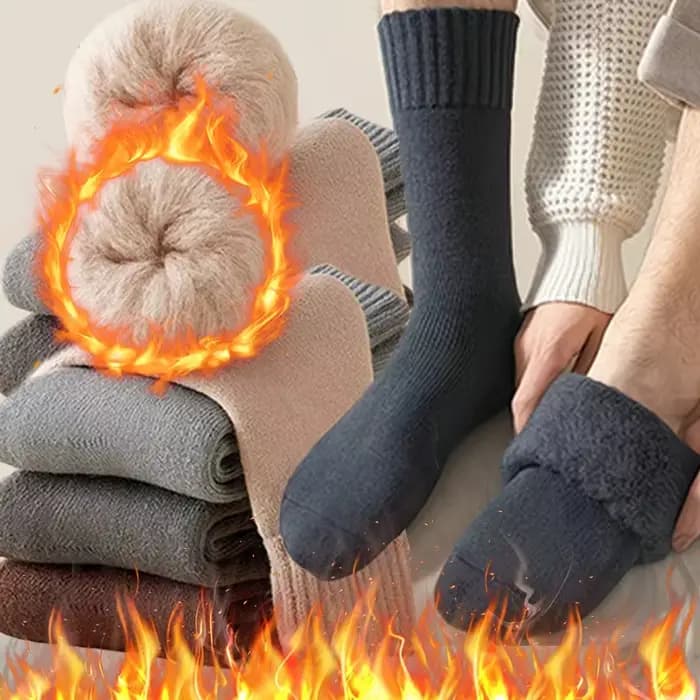 Chaussettes thermiques doublées en polaire pour hommes