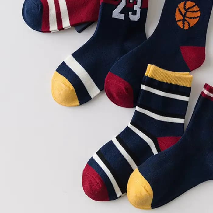 5 paires enfants garçons pur coton chaussettes