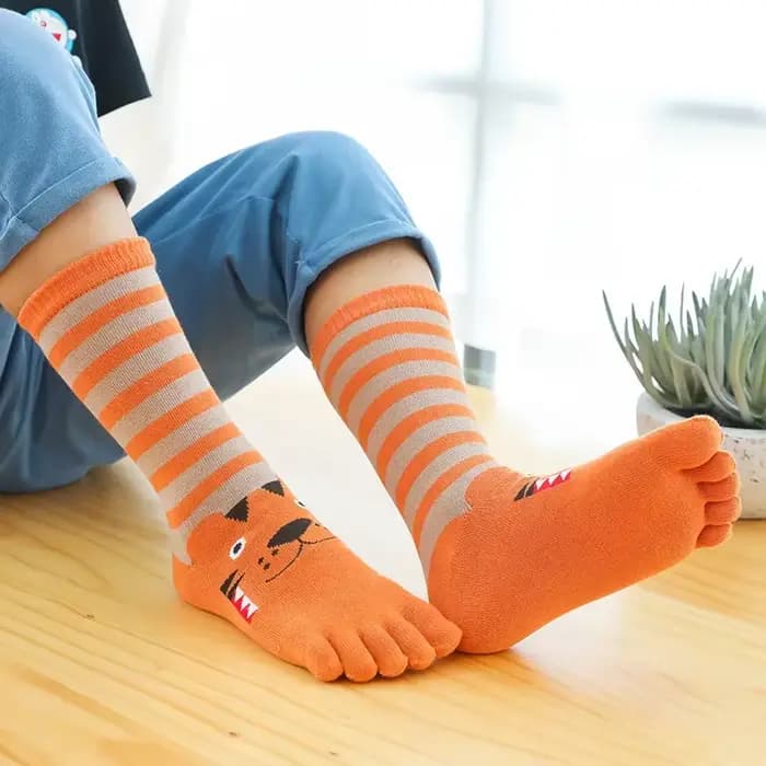 Chaussettes à orteils en coton pour enfants de 2 à 12 ans