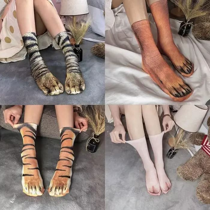 Adulte Unisexe Casual Funny Animal à motifs d'équipage à motifs 3D Patrelles Animal Print Middle Tube Chaussettes Noël Gift
