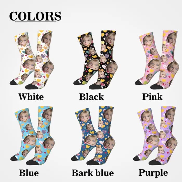 Chaussettes personnalisées en forme de visage