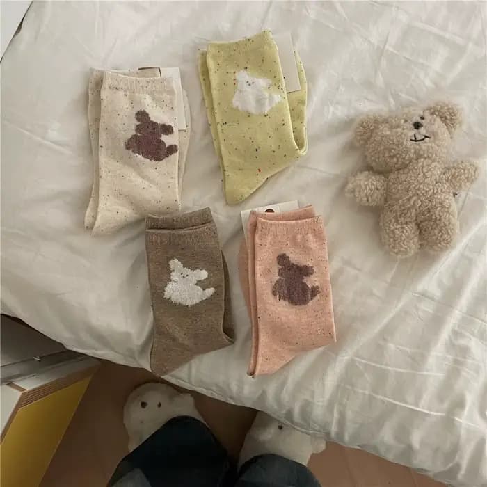 Women's Socks Spring Summer Cloud Dog Cute Middle Tube Socks Versatile Trendy Socks Comfortable Soft Sweat Absorbing Dopamine