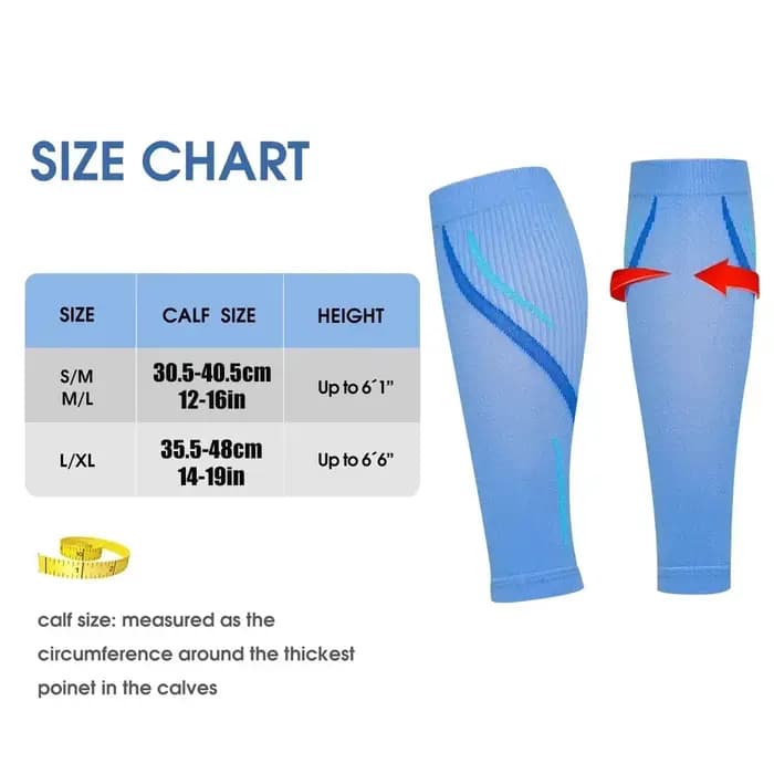 Manchons de compression pour mollets pour hommes et femmes (20-30 mmHg)