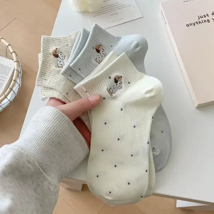 5 paires de chaussettes basses pour femmes, motif jacquard Teckel, style preppy, respirantes, fines, invisibles, printemps-été