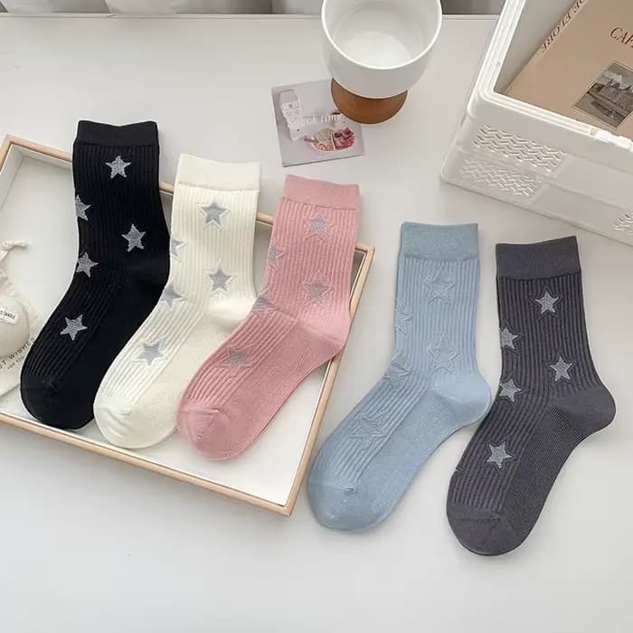 Chaussettes longues à imprimé étoile pour femmes