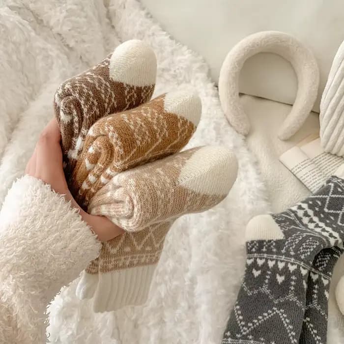 5 paires de chaussettes chaudes d'hiver pour femmes