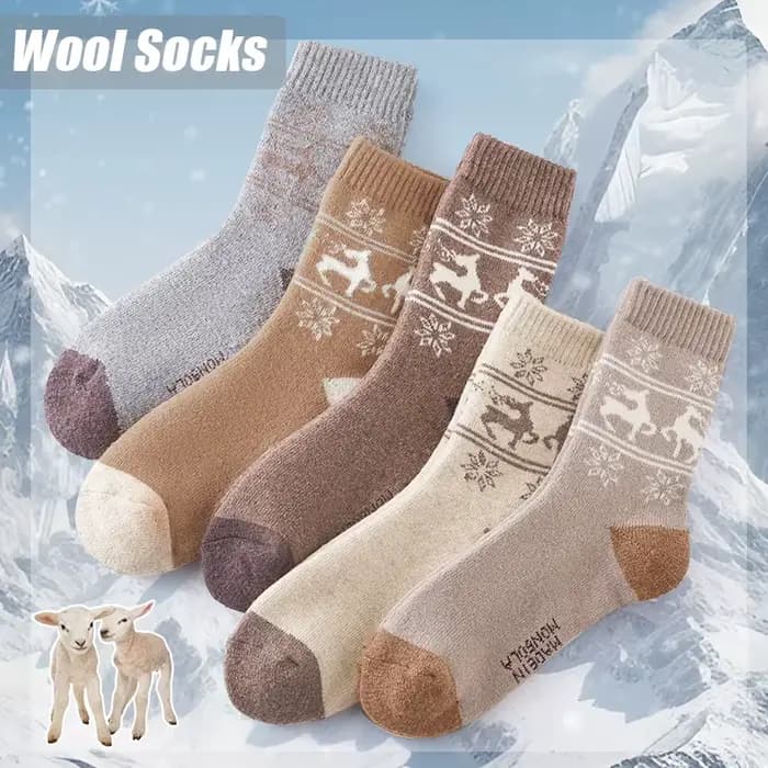 5 paires de chaussettes en laine mérinos pour femmes