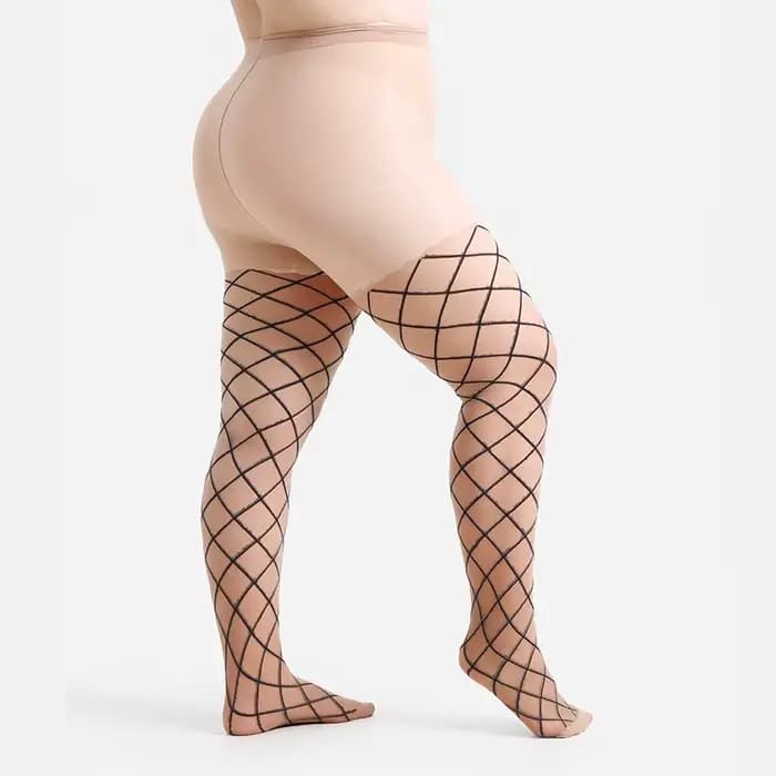 Mode femmes grande taille 4XL 20 Denier diamant Jacquard collants transparents