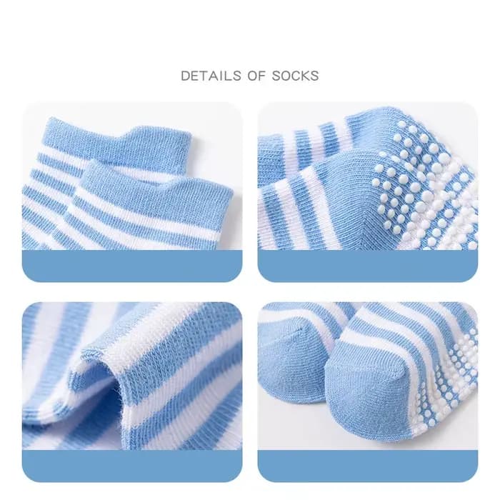 6 paires de chaussettes antidérapantes pour enfants de 0 à 5 ans