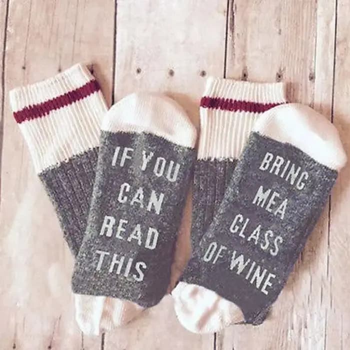 Chaussettes personnalisées pour hommes et femmes, vin drôle, si vous pouvez lire ces chaussettes de printemps, Meias feminino, mignonnes, Hip Hop, nouvel arrivage 2023