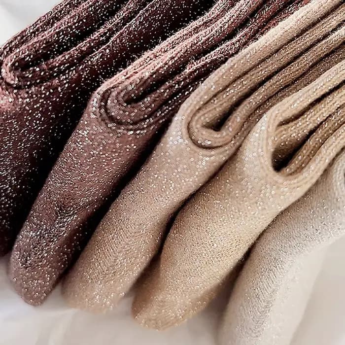 5 paires de fils argentés brillants de couleur unie et d'or et d'argent de couleur bonbon, adaptés aux chaussettes de mollet pour femmes et cadeaux