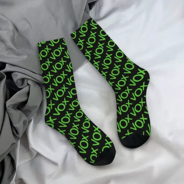 Espana Vox Logo hommes femmes chaussettes d'équipage unisexe Kawaii impression 3D espagne fête politique espagnol robe