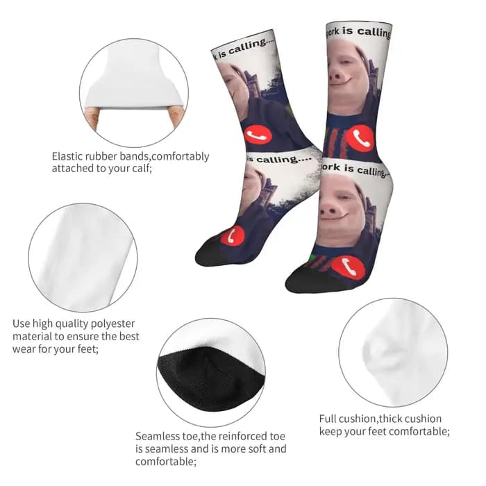 John Pork appelle bas chaussettes pour hommes chaud doux