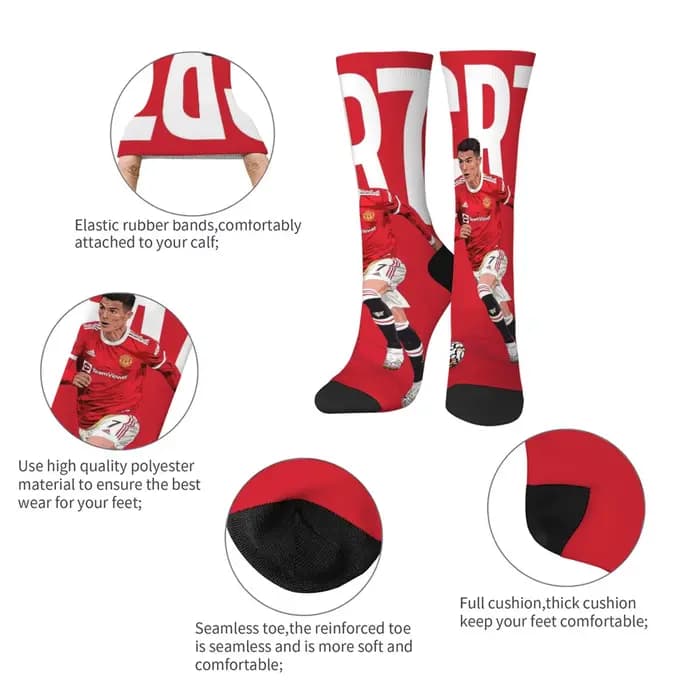 Football Superstar CR7 hommes chaussettes nouveauté drôle heureux