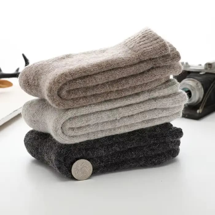 Super plus épais solide chaussettes laine mérinos lapin