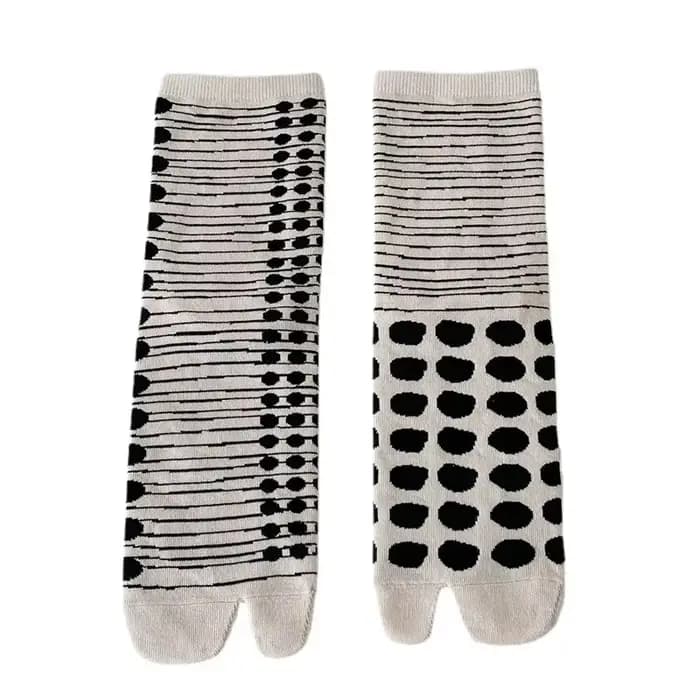 Chaussettes Jacquard colorées à deux orteils pour femmes