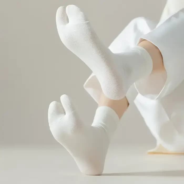 Chaussettes Tabi à deux doigts en fibre pour hommes et femmes