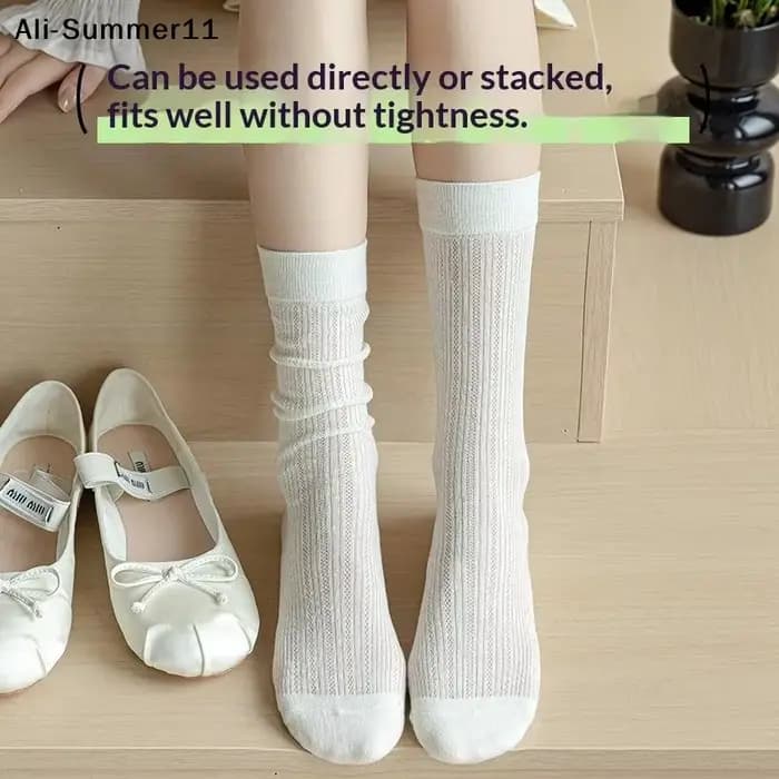 【U11】1 paire de chaussettes longues et fines pour femmes