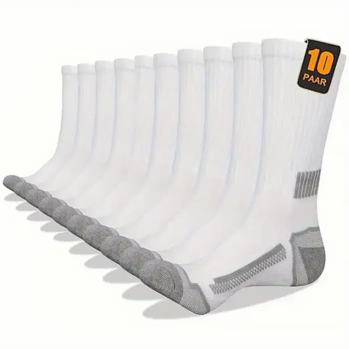 10 paires de chaussettes longues de sport à rayures pour hommes