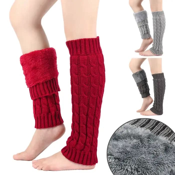 Jambières polaires couvre-bottes pour femmes hiver chaud laine tricoté jambe chaussettes Crochet tas chaussette bottes