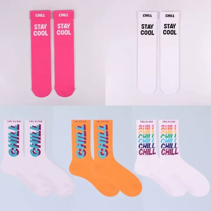 Chaussettes de Skateboard pour hommes, 3 paires, chaussettes de Skateboard, en coton Orange, avec lettres fraîches, Hip hop, Harajuku, pour femmes