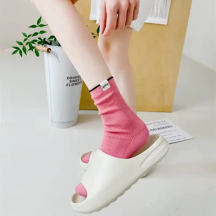 Chaussettes pour femmes, amusantes, printemps-été, Kawai, respirantes, ultra fines, mi-mollet, couleurs bonbons variées, mi-mollet, en coton, mode, douces
