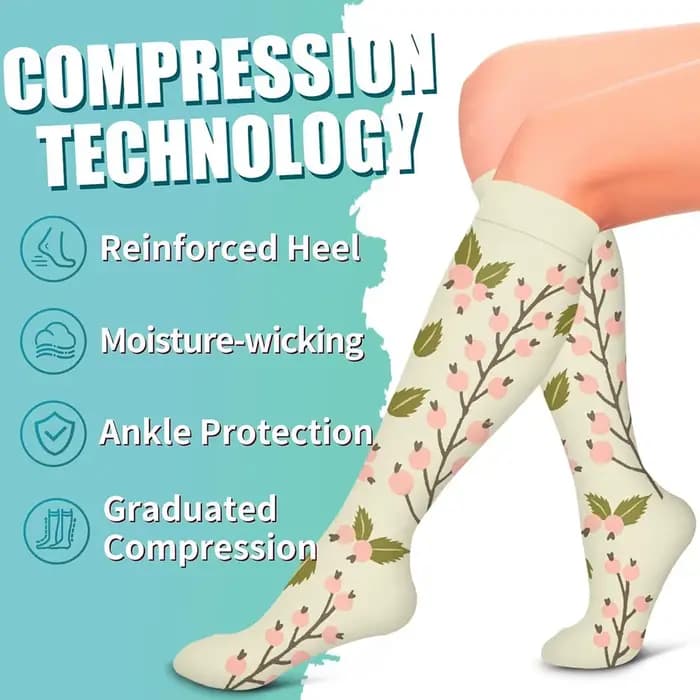 Chaussettes de compression pour femmes et hommes Circulation (6 paires)-chaussettes de soutien graduées pour la course