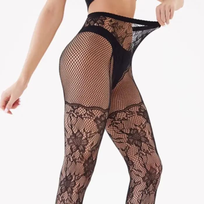 Collants européens pour femmes avec motif Jacquard creux bas de corps