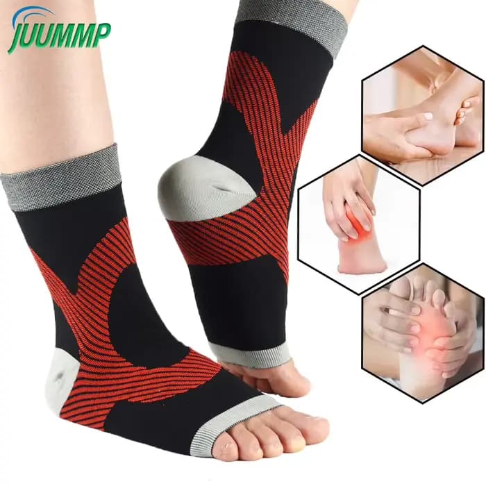 1 paire de chaussettes Nano pour neuropathie, manchon de Compression pour la cheville pour le gonflement, la fasciite plantaire, l'entorse, la neuropathie, pour femmes/hommes