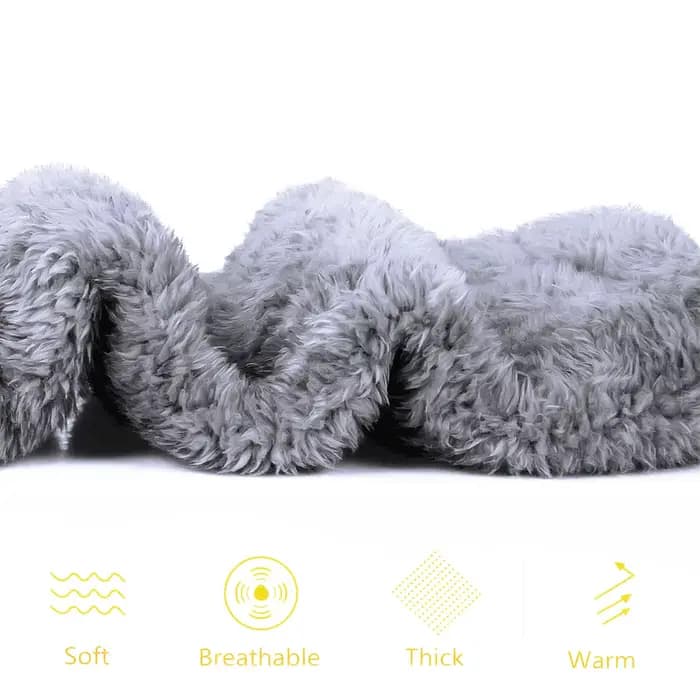 Hiver épaissir chaud femmes flou cuisse genou chaussettes hautes longues jambières Teddy peluche femmes polaire moelleux sur le genou chaussettes
