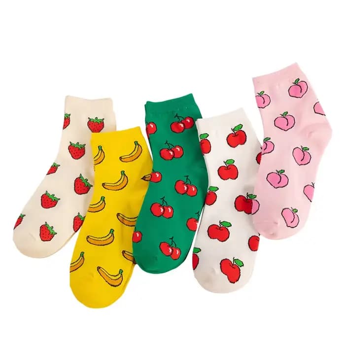 Chaussettes en coton Kawaii pour femmes, drôle, fruits gels, citron, Harvey, Harajuku, coloré, mignon, équipage, femme, fournisseur, livraison directe