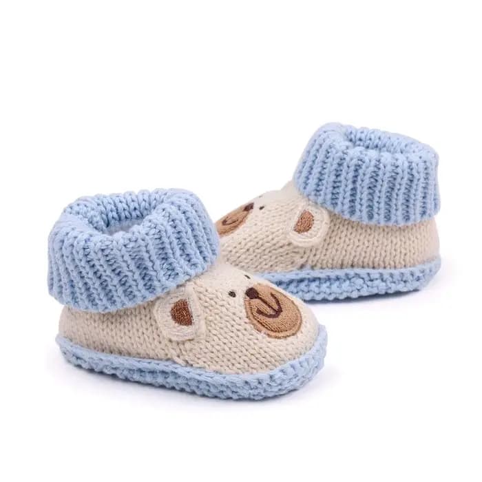 Mignon dessin animé tricot Crochet bébé chaussons nouveau-né chaussettes chaussures faites à la main infantile chaud premiers marcheurs