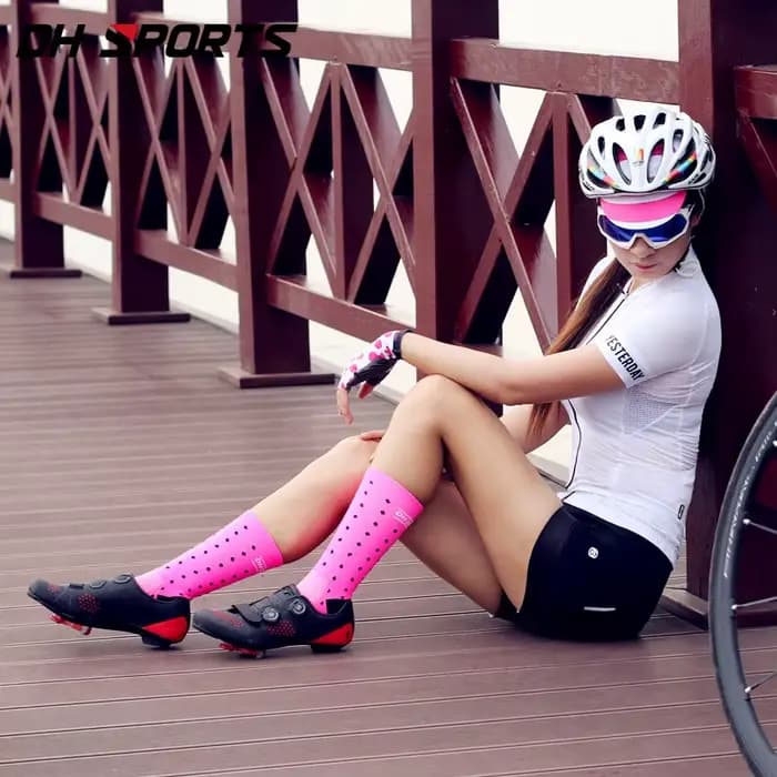 Dh Sports femmes Performance vtt chaussettes de cyclisme Guy Funky vélo de route en Nylon rayure