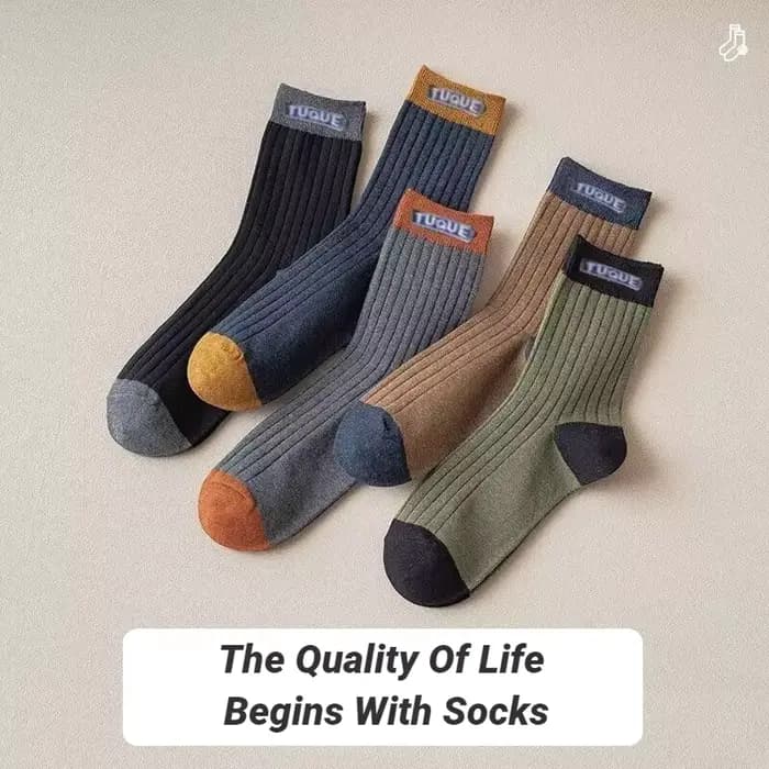 Chaussettes unisexes respirantes et confortables à blocs de couleurs, 5 paires de chaussettes décontractées tendance pour hommes, à porter toute l'année, adaptées aux activités de plein air pour homme