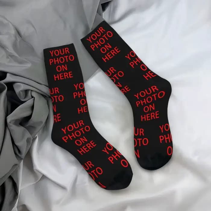 Personnalisez votre photo Chaussettes pour hommes unisexes Kawaii imprimées en 3D