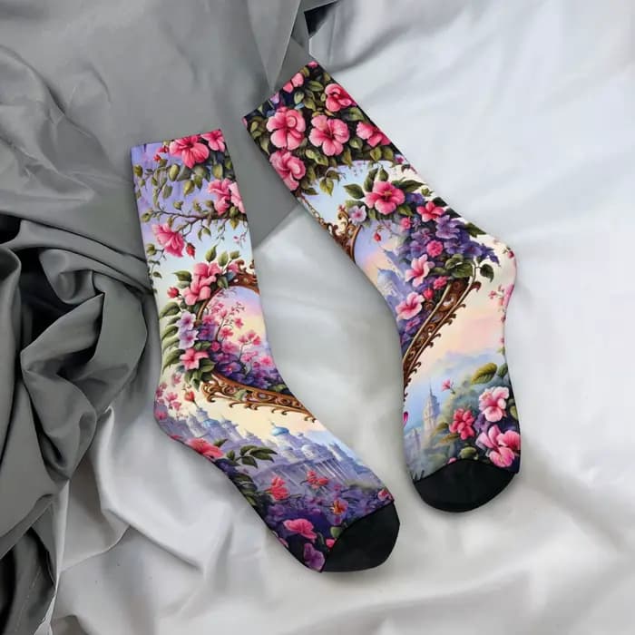 Fantaisie Art Floral chaussettes Style Harajuku décontracté mode hommes