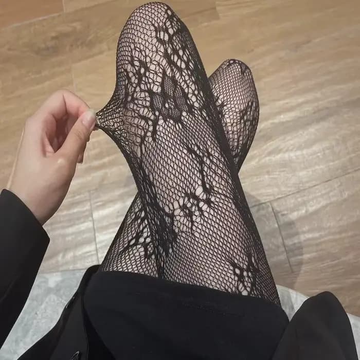 Lolita – collants floraux Style Punk pour filles