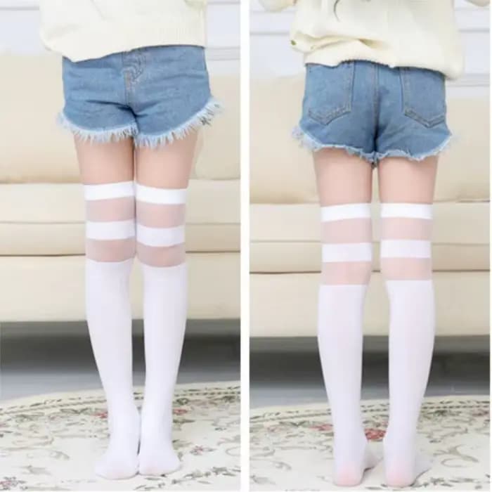 Joli dessin animé enfant Kawaii chaussette chat mignon pour princesse filles sur genou chaussettes hautes imprimer Animal longs doux bébé enfants bas