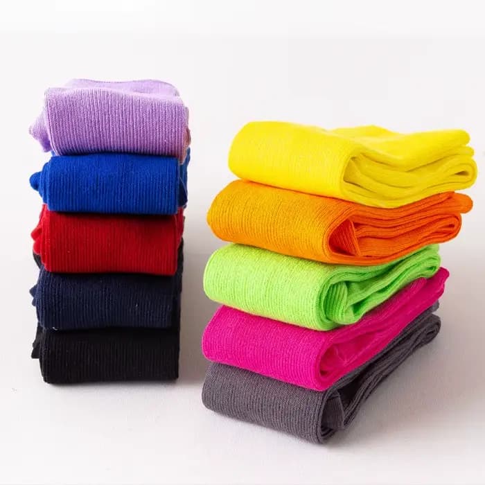 Chaussettes longues coréennes en coton pour femmes, couleur bonbon, hauteur des genoux, bleu Klein, Orange, jaune, école, hiver, chaud, néon, Fluorescent, gothique, rose