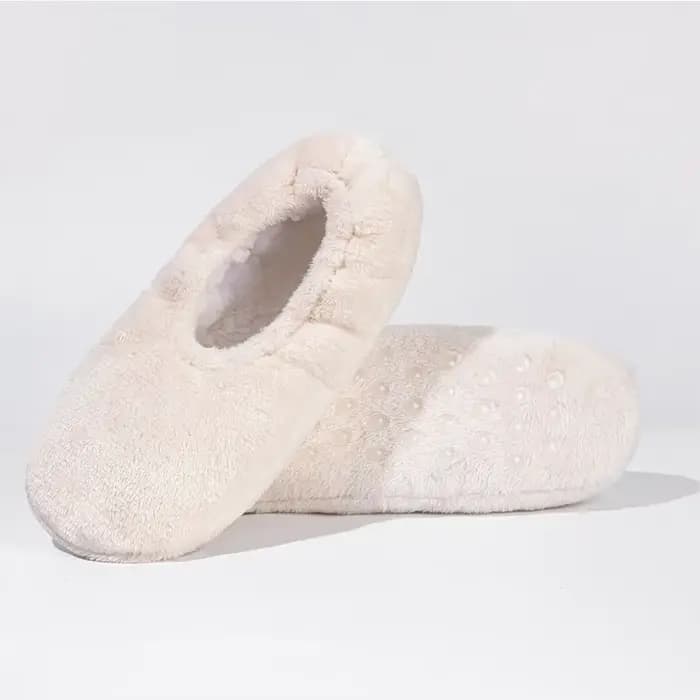 AOTOLK 1 paire de chaussettes de sol d'intérieur pour femmes hiver chaud antidérapant doux confortable chaussures de sol couleur unie dames pantoufles de maison