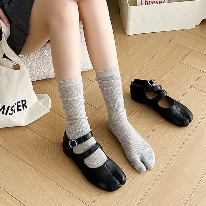 1/3 Paires de chaussettes Tabi en coton japonais pour femmes
