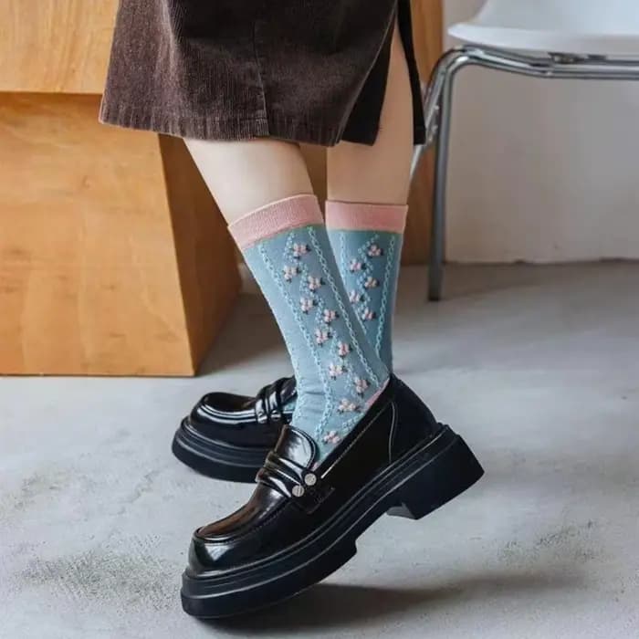 Ensemble de 4 paires de chaussettes florales pour femmes